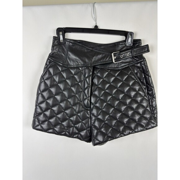 Tularosa Women Quilted Lined Black Shorts Built in Belt Front, Pockets Size S - Picture 10 of 10